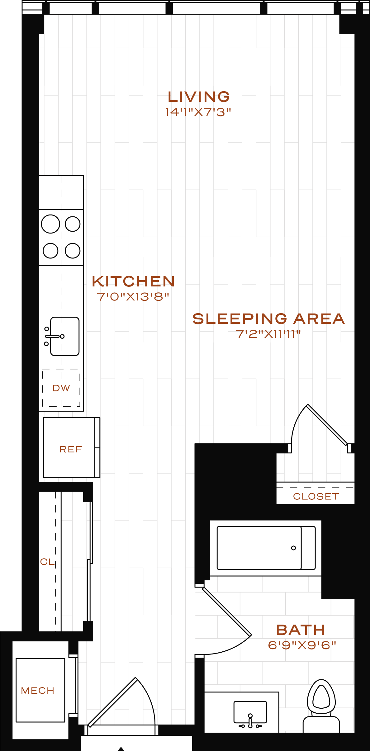 Rendering of the Studio-LT-04 Floor Plan